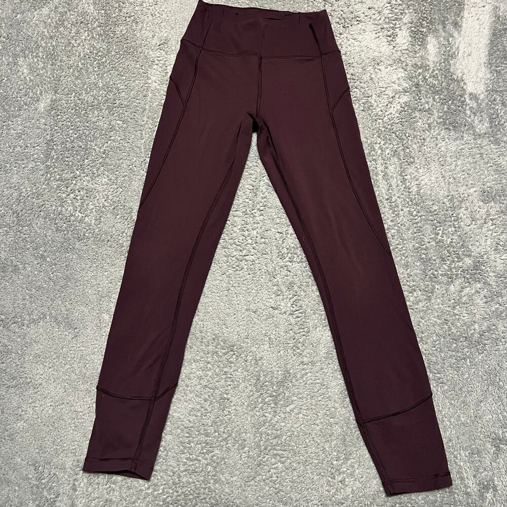 Lululemon Leggings Womens 6 In Movement Maroon Everlux Gym W5ANXS